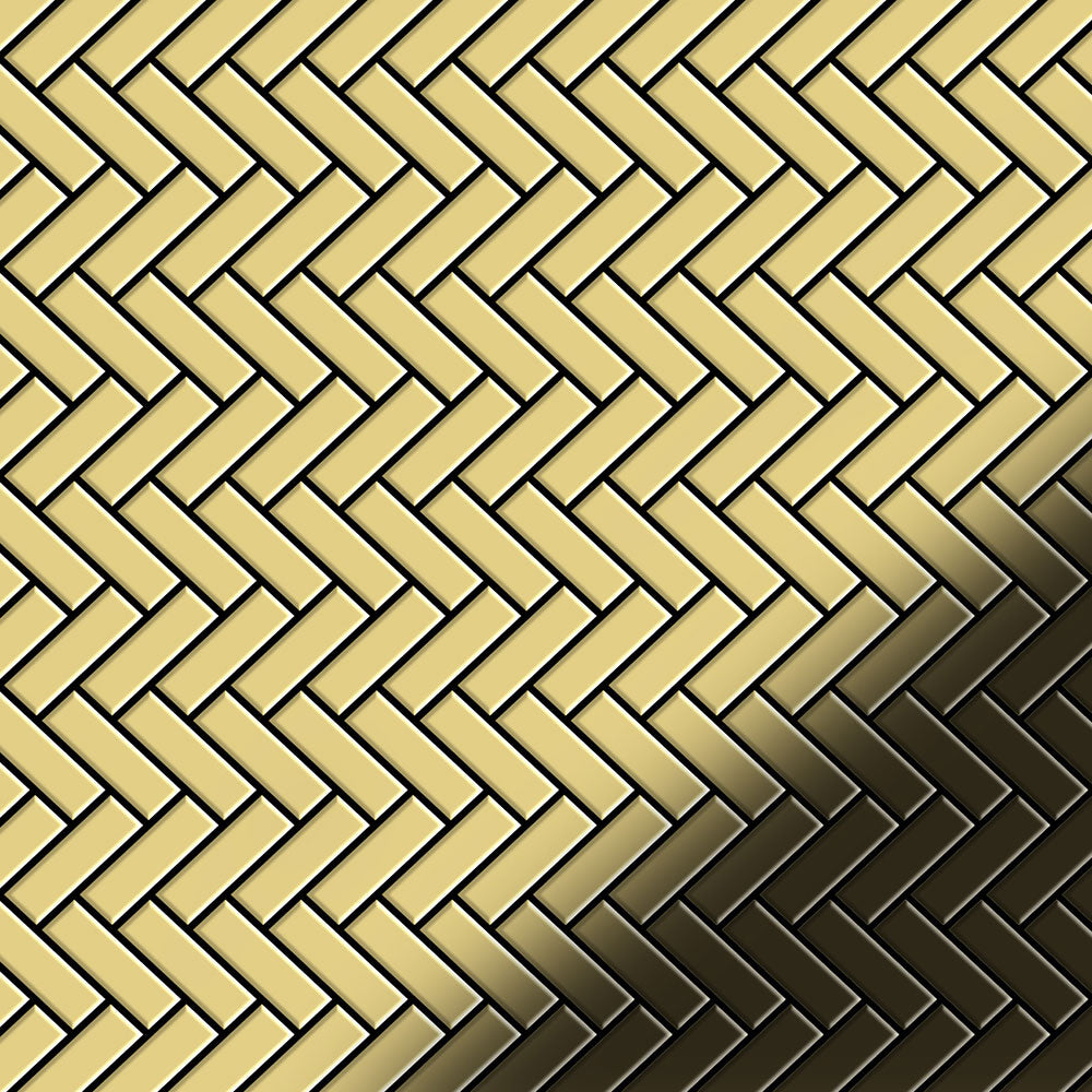 Herringbone brass tile