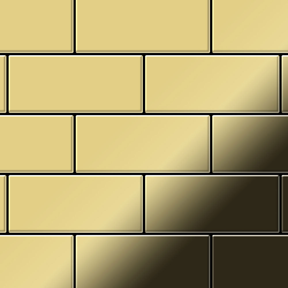 Subway brass tile