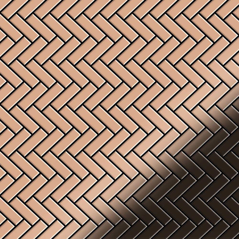 Herringbone copper tile