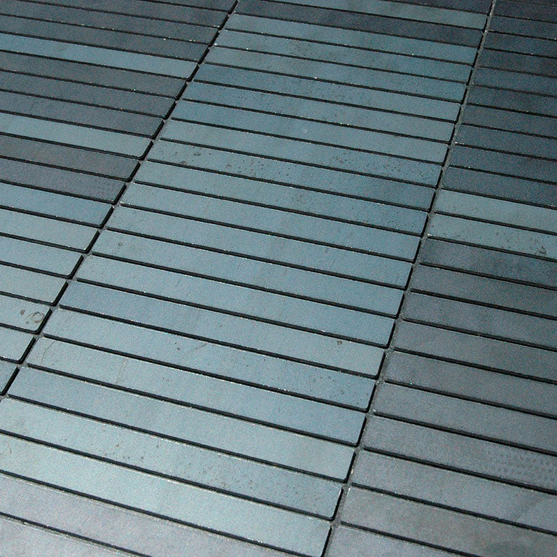 Linear raw steel tile