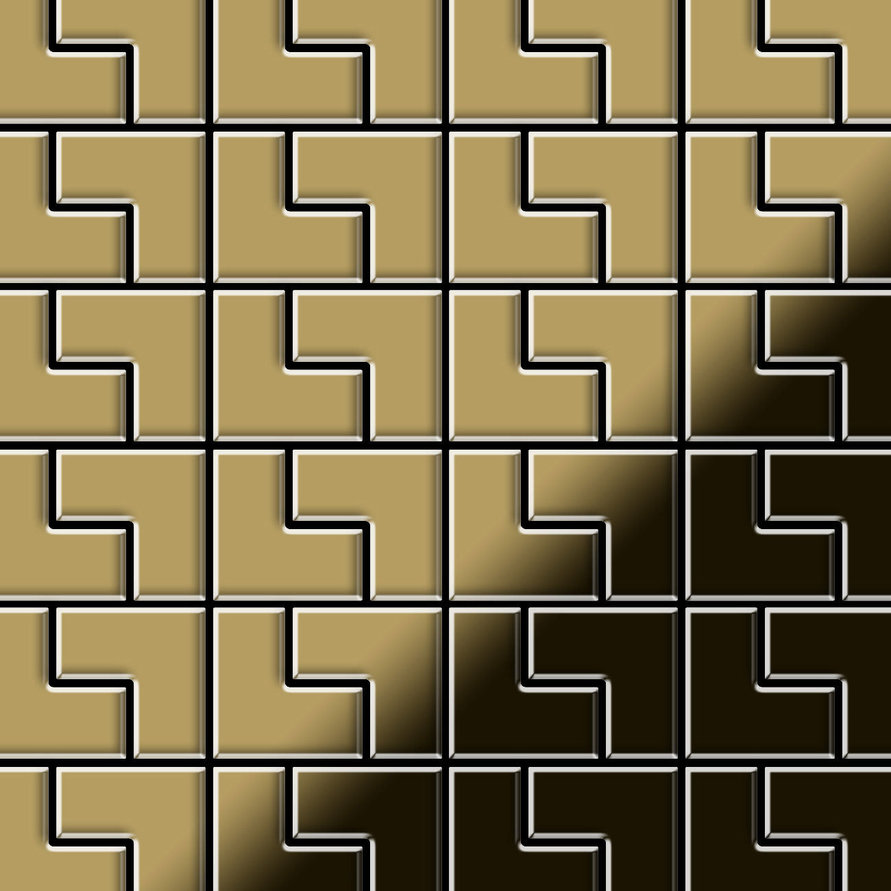 Kink titanium gold tile