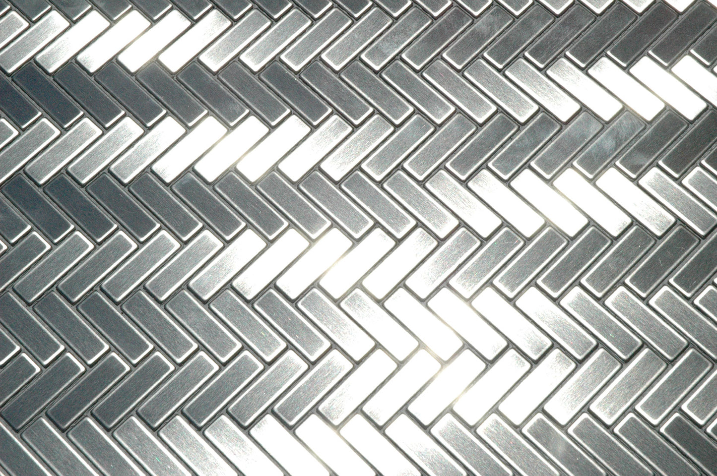 Herringbone stainless steel tile