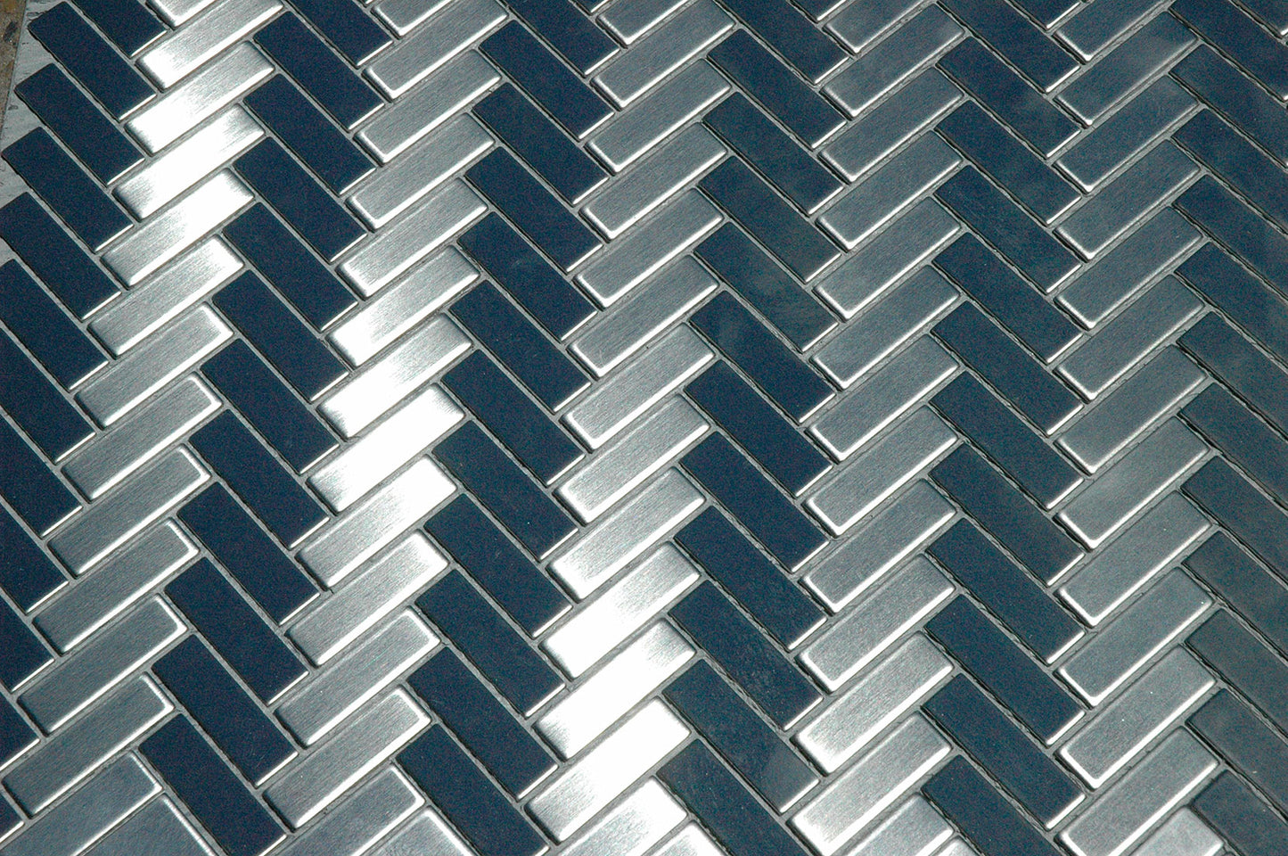 Herringbone stainless steel tile