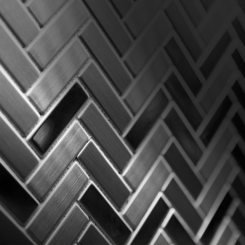 Herringbone stainless steel tile