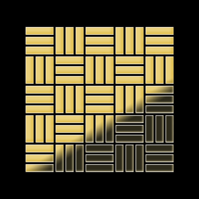 Basketweave brass tile