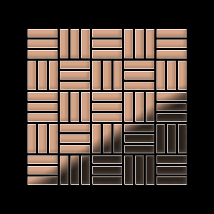 Basketweave copper tile