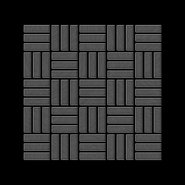 Basketweave titanium smoke tile